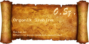 Orgonik Szabina névjegykártya